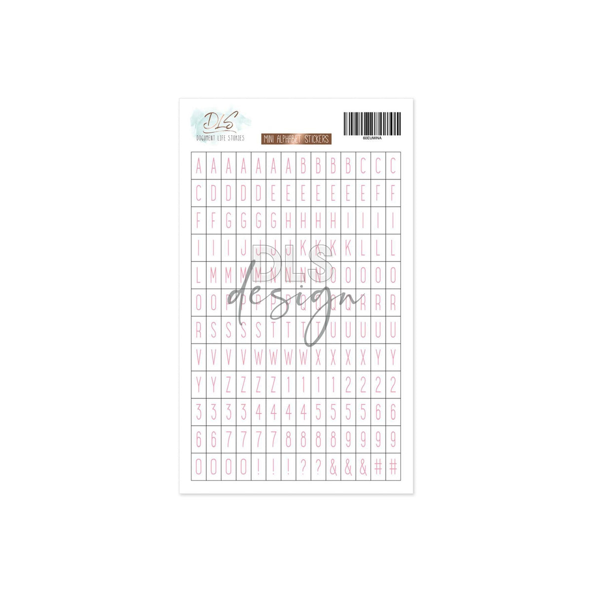 Alphabet Stickers Maxwell Pink