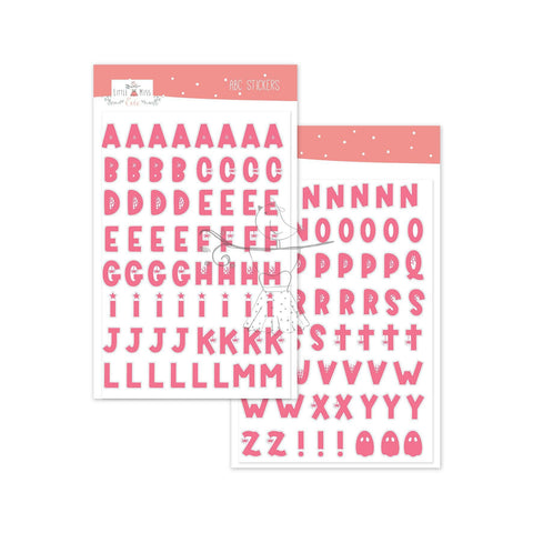 Alphabet Stickers Spooky Things - Pink