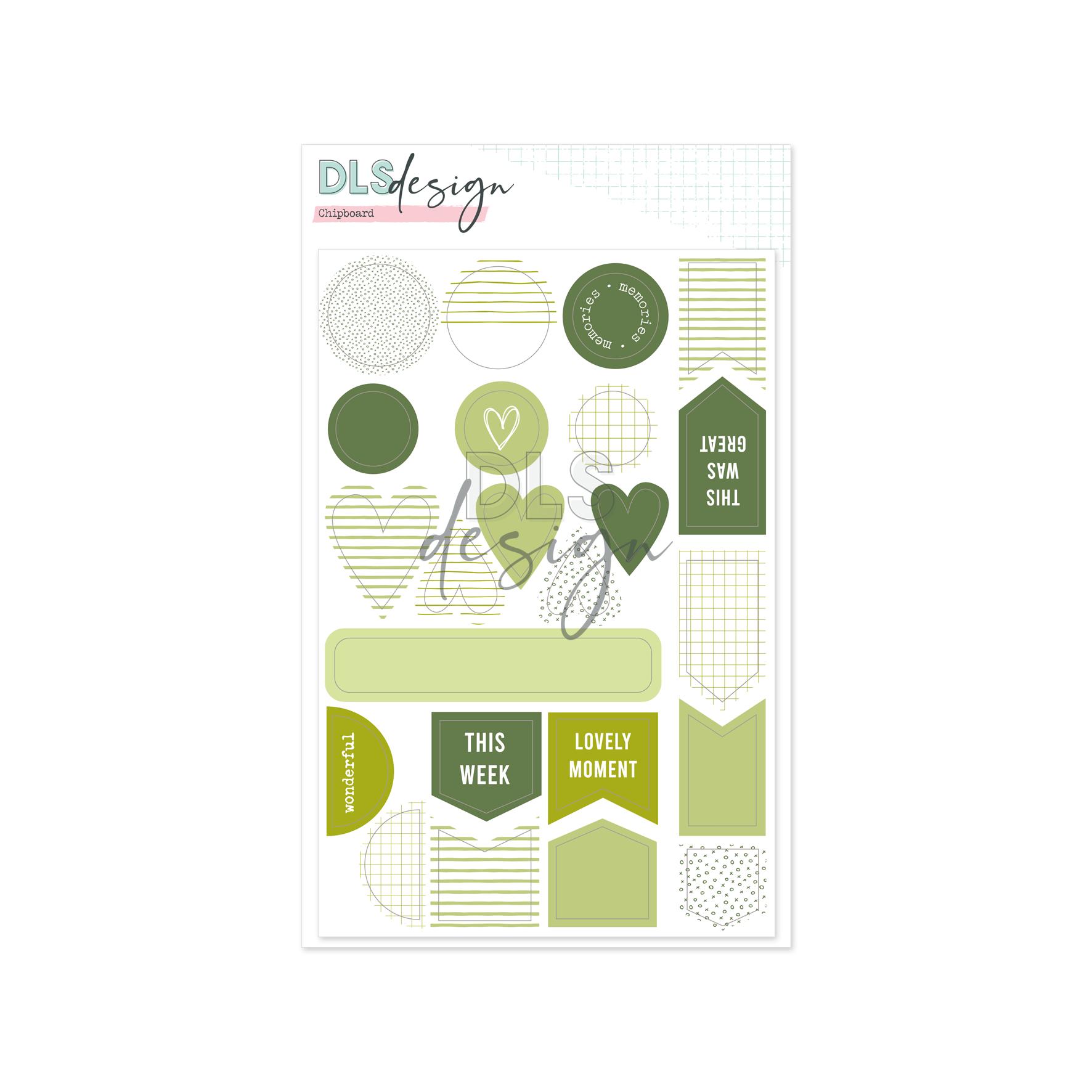 Chipboard Essential Shapes Green