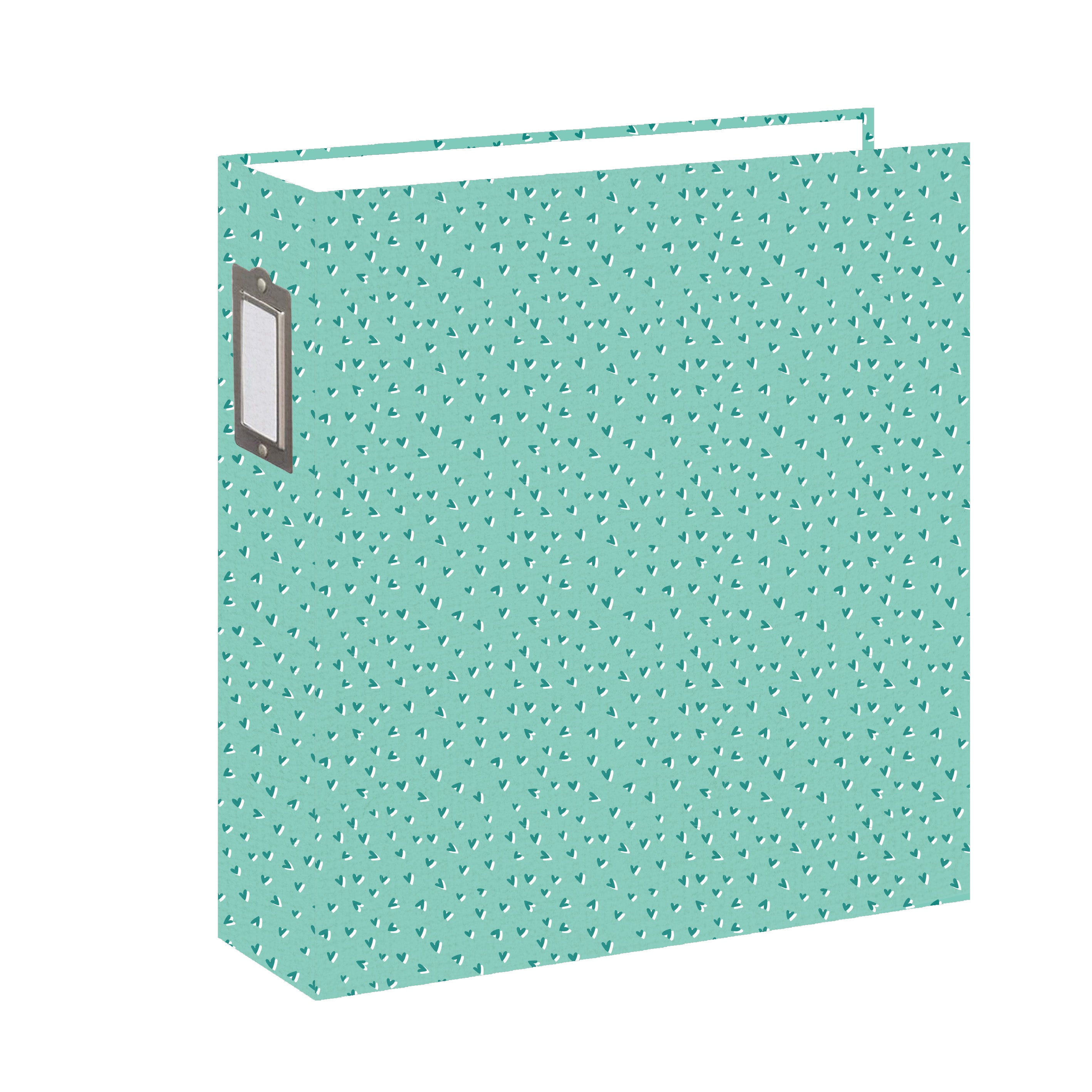 Chipboard album 6x8 Wide Spine Mint Hearts