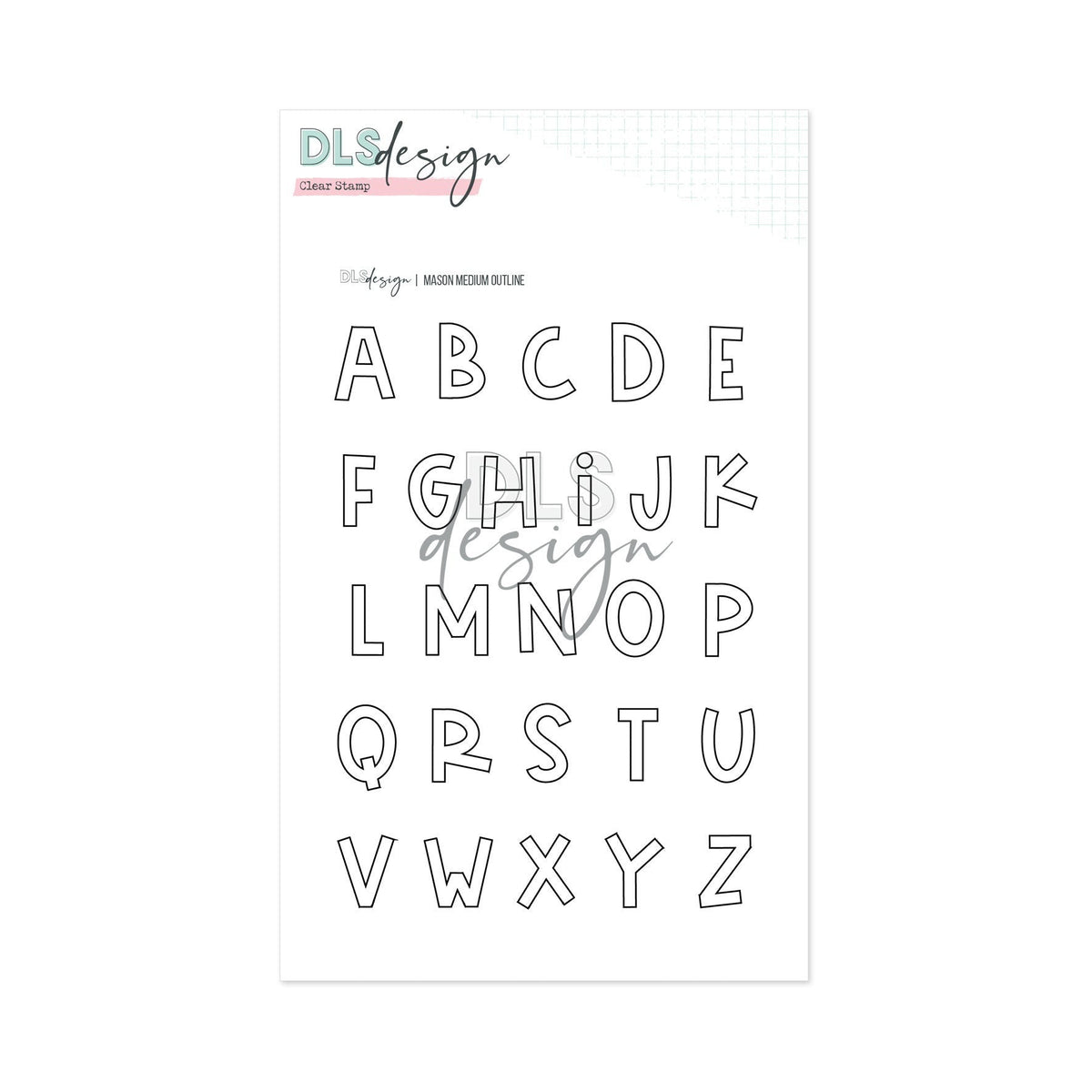 Clear Stamp Alphabet Mason Medium Outline