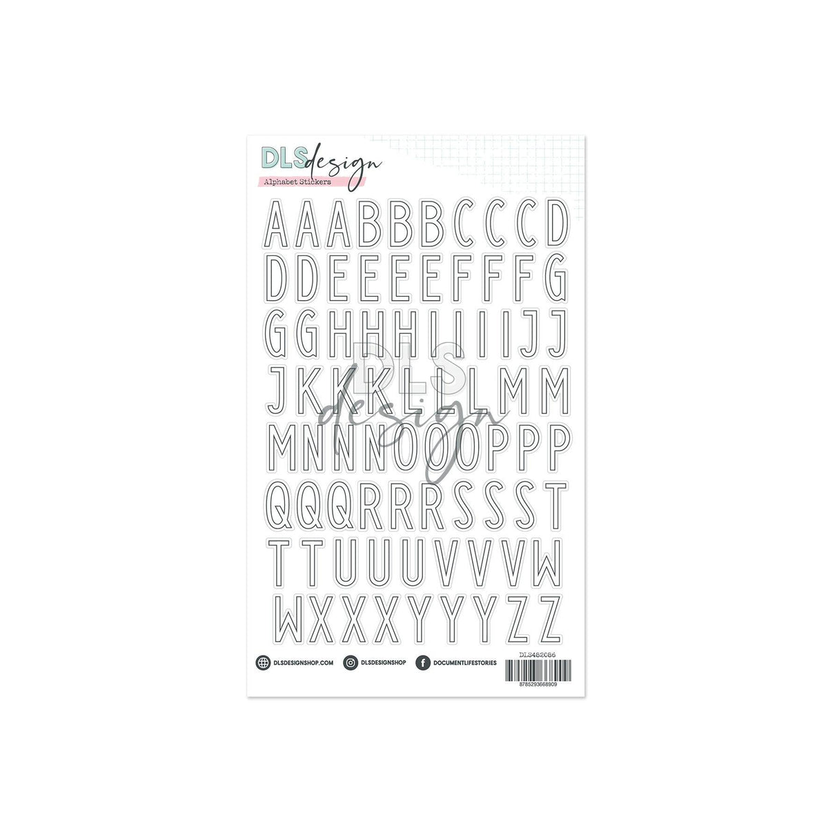 Contour Alphabet Stickers Roxy Dark Grey