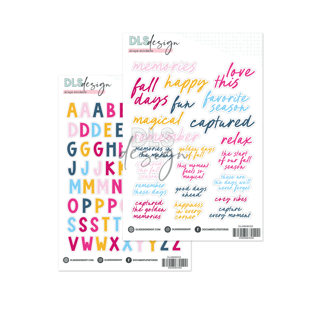 Contour Alphabet & Word Stickers Sixteen Golden Days
