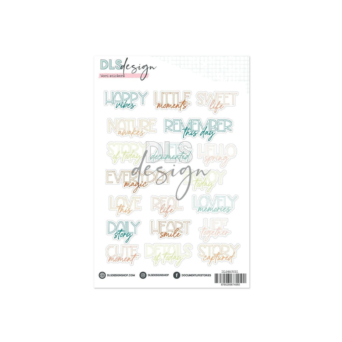 Contour Word Stickers A Story Of Joyful Days