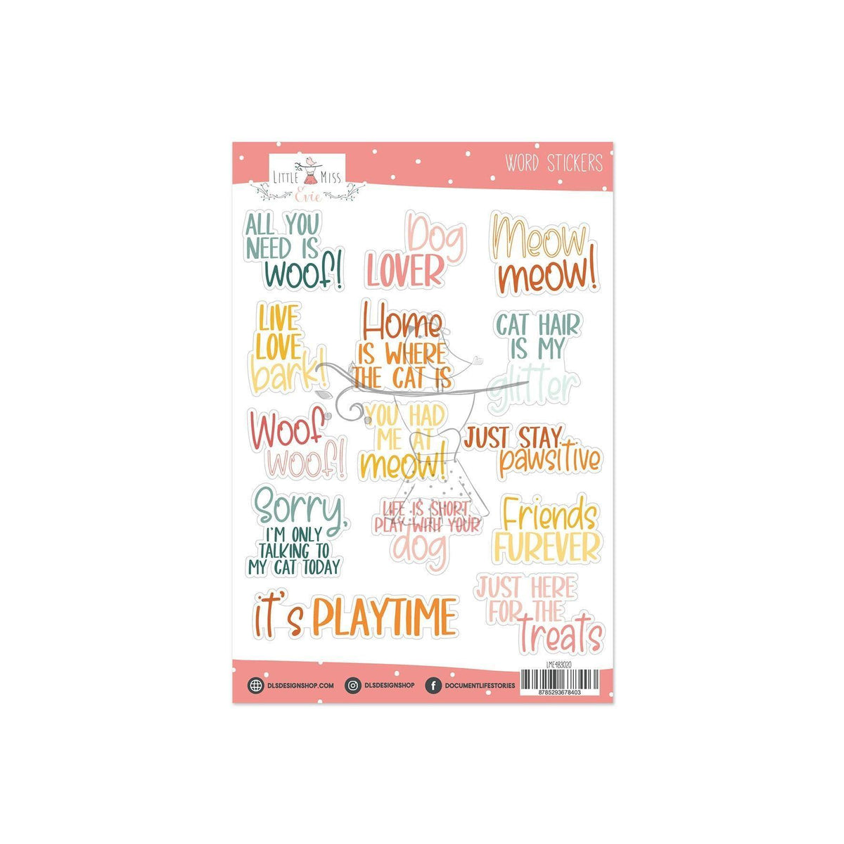Contour Word Stickers Happy Tails