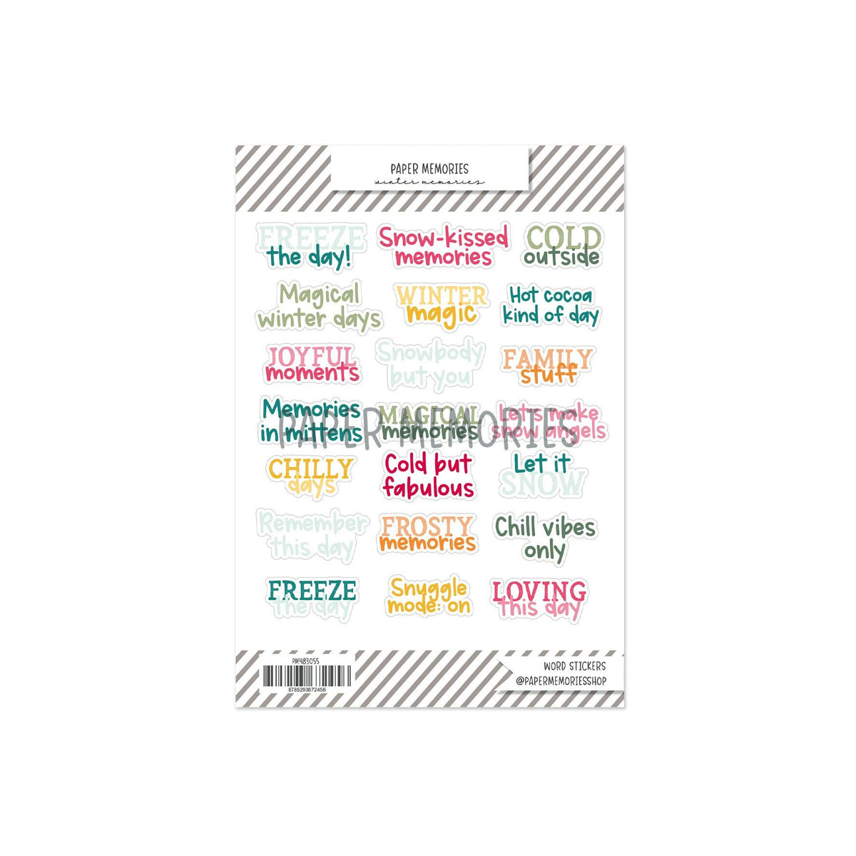 Contour Word Stickers Winter Memories