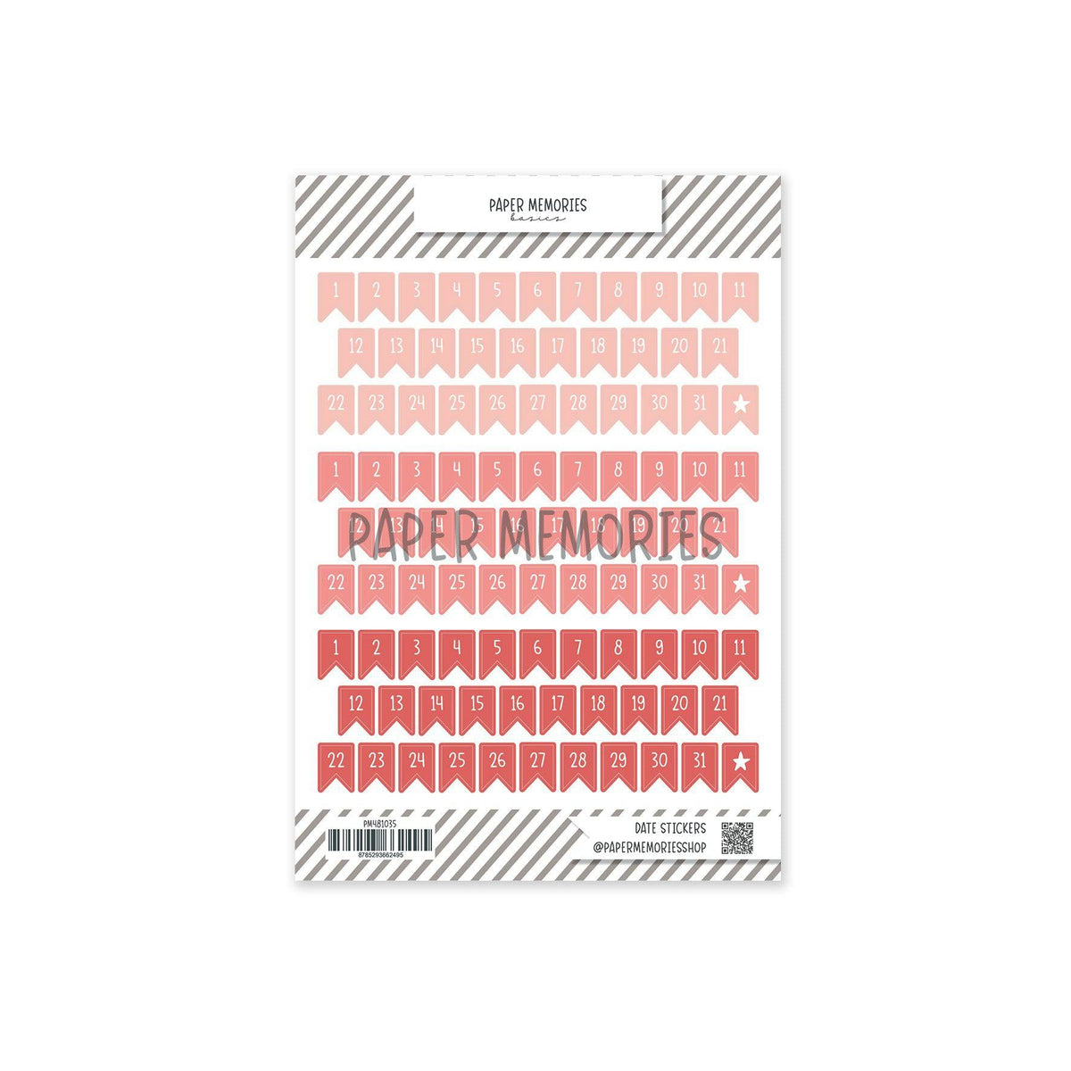 Date Stickers Coral Trio Banners
