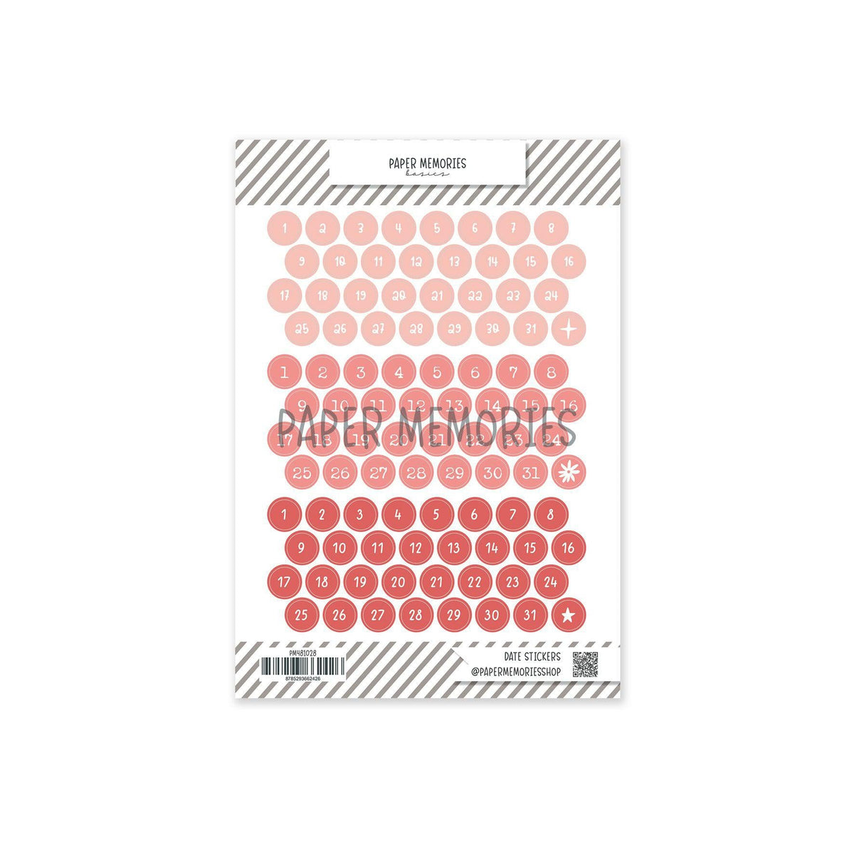 Date Stickers Coral Trio