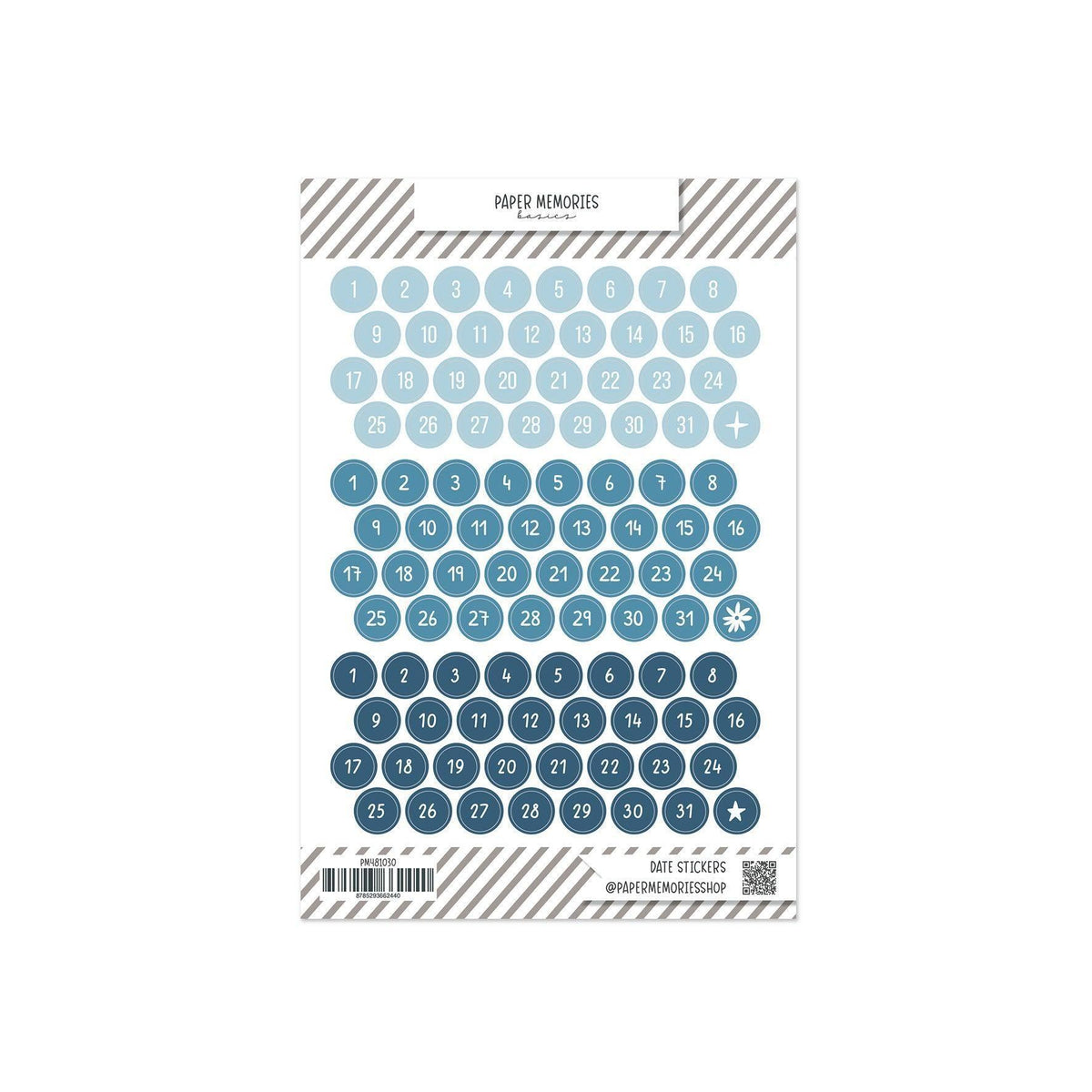 Date Stickers Navy
