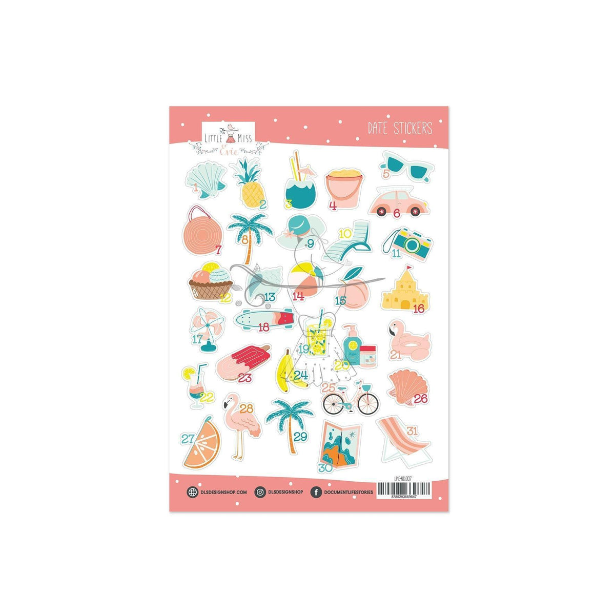 Date Stickers Summer Stories Shapes