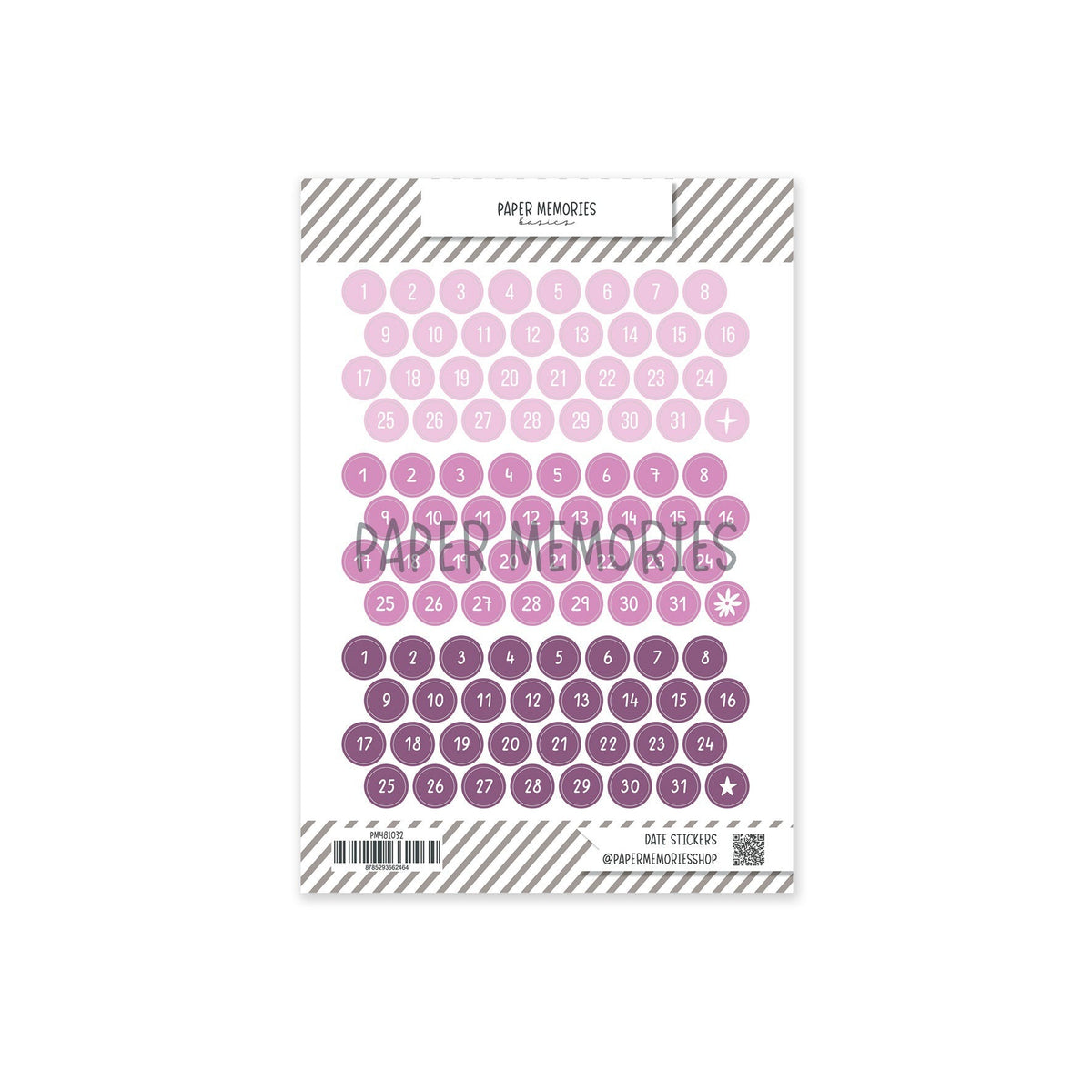 Date Stickers Wisteria Trio
