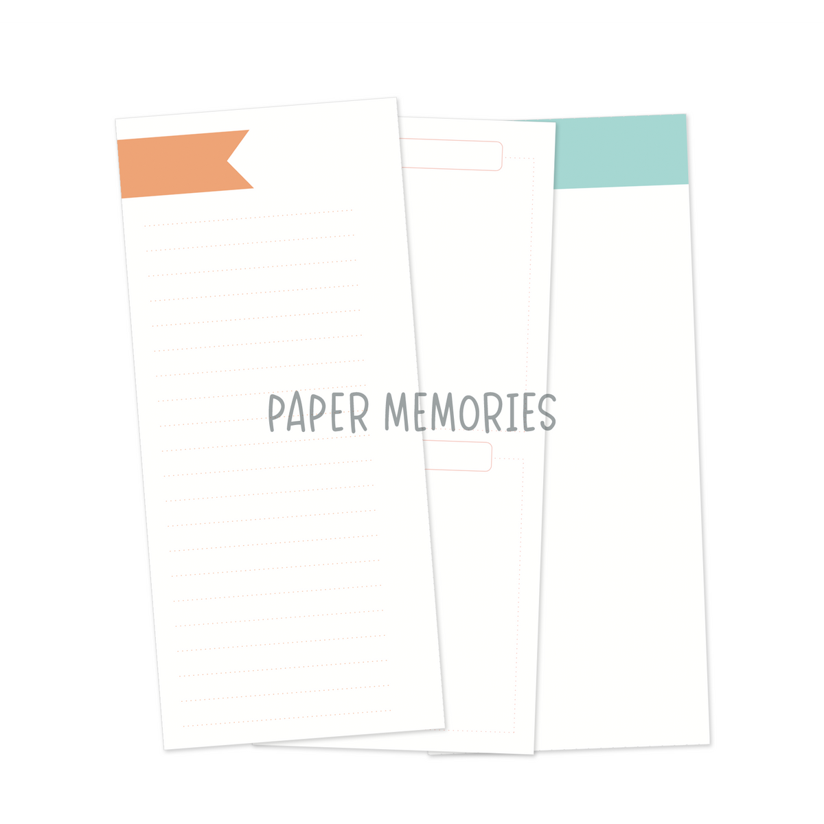 Life Story Insert 3x8" - Basic Inserts - Coral, Papaya and Sky Blue
