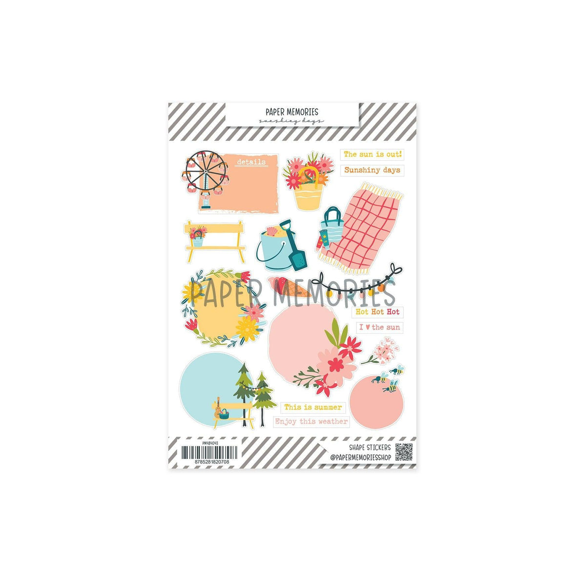 Paper Shape Stickers Summer Memories - Sunshiny Days