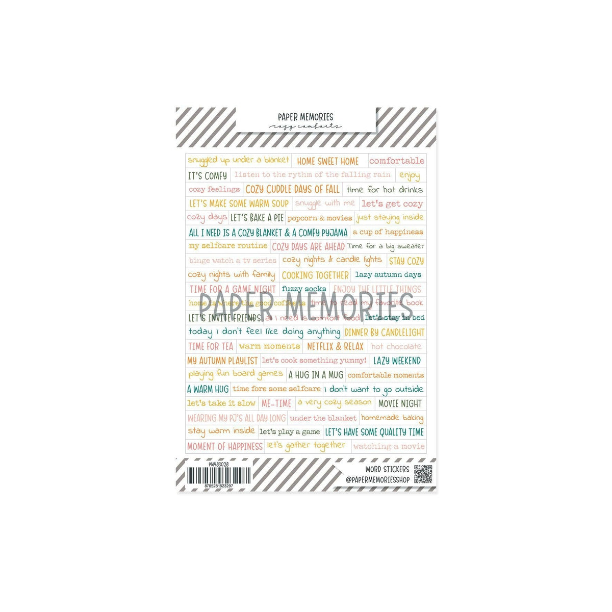 Paper Word Stickers Fall Memories - Cozy Comforts