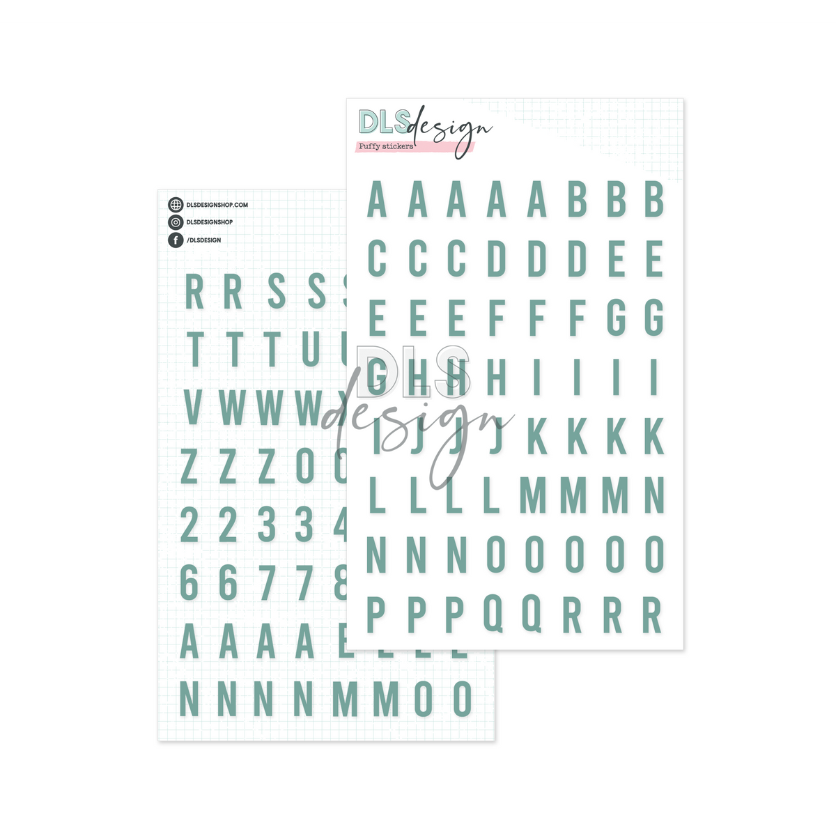 Puffy Stickers Alphabet Gilmo Seagreen