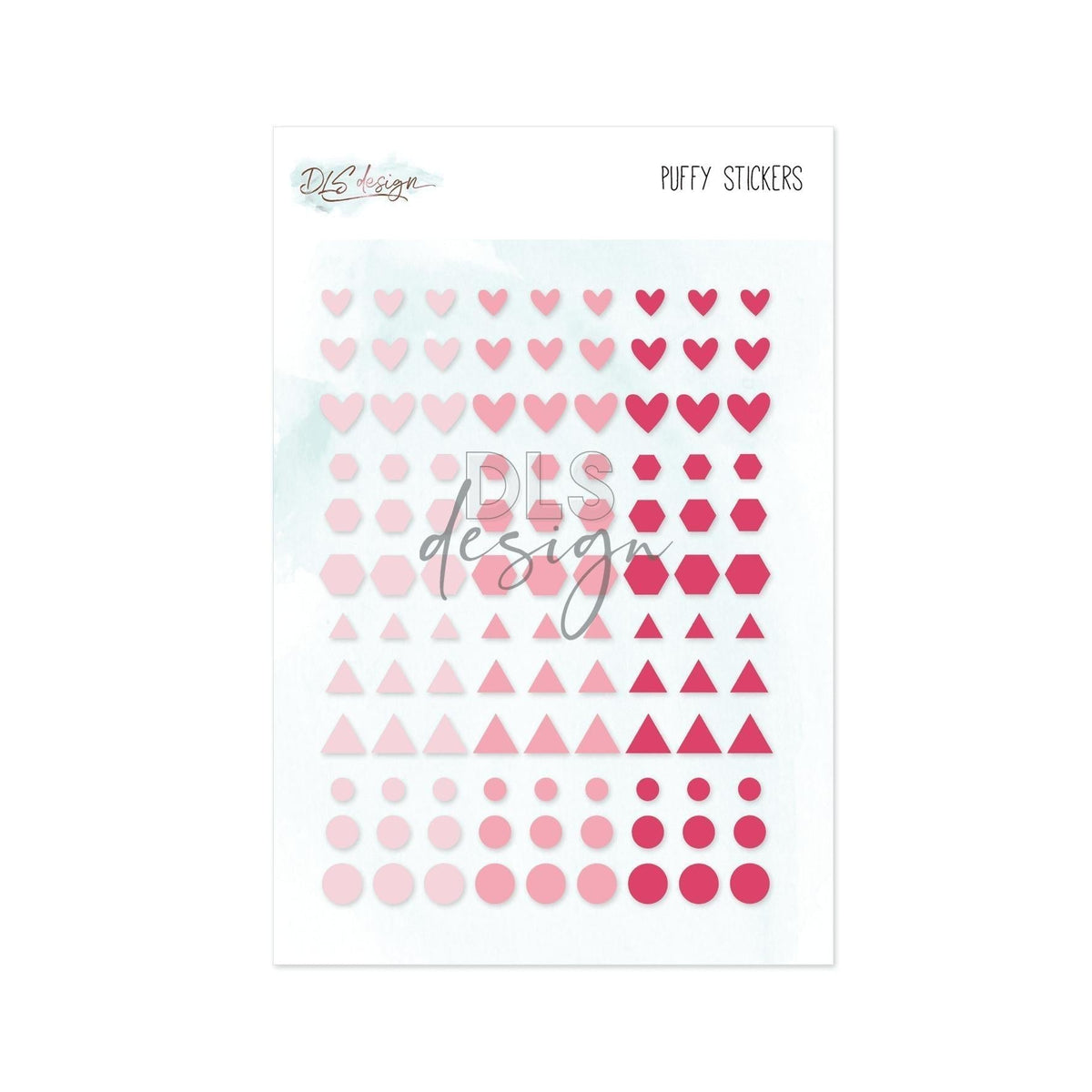 Puffy Stickers Essentials Shapes Pink