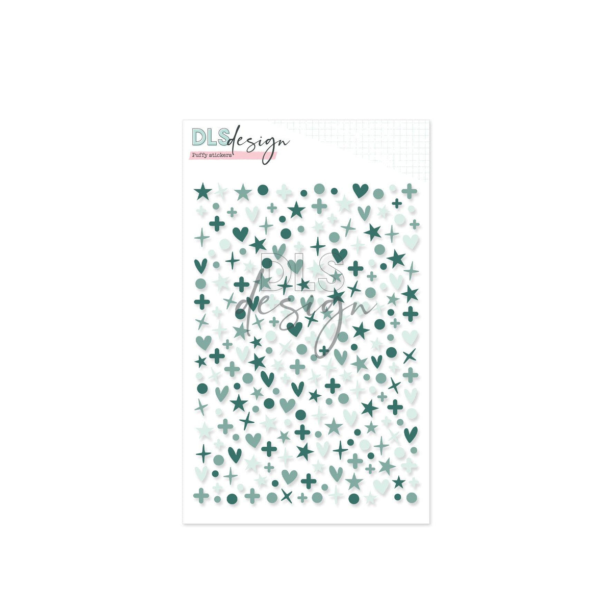 Puffy Stickers Mini Shapes Seafoam