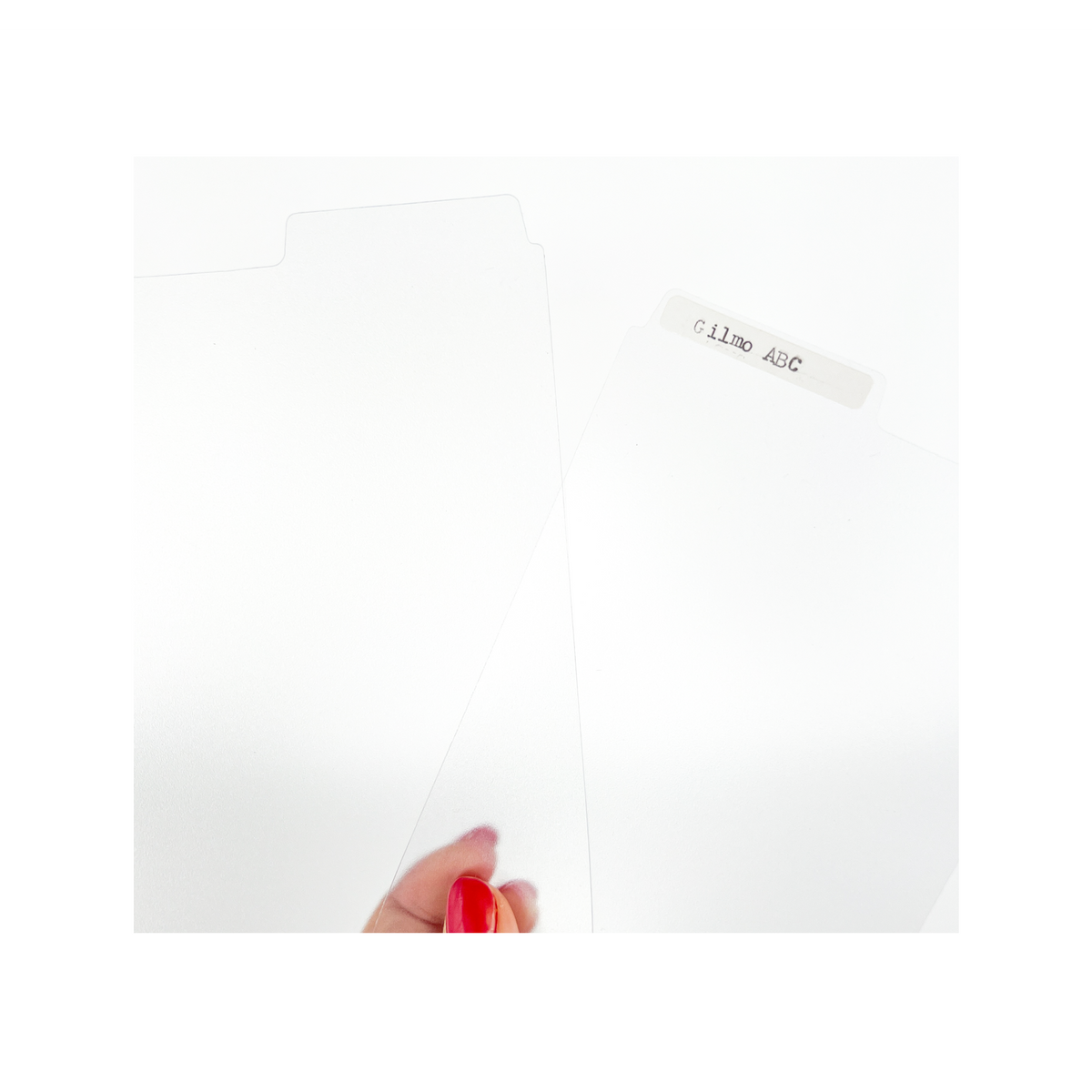 Transparent dividers with tabs