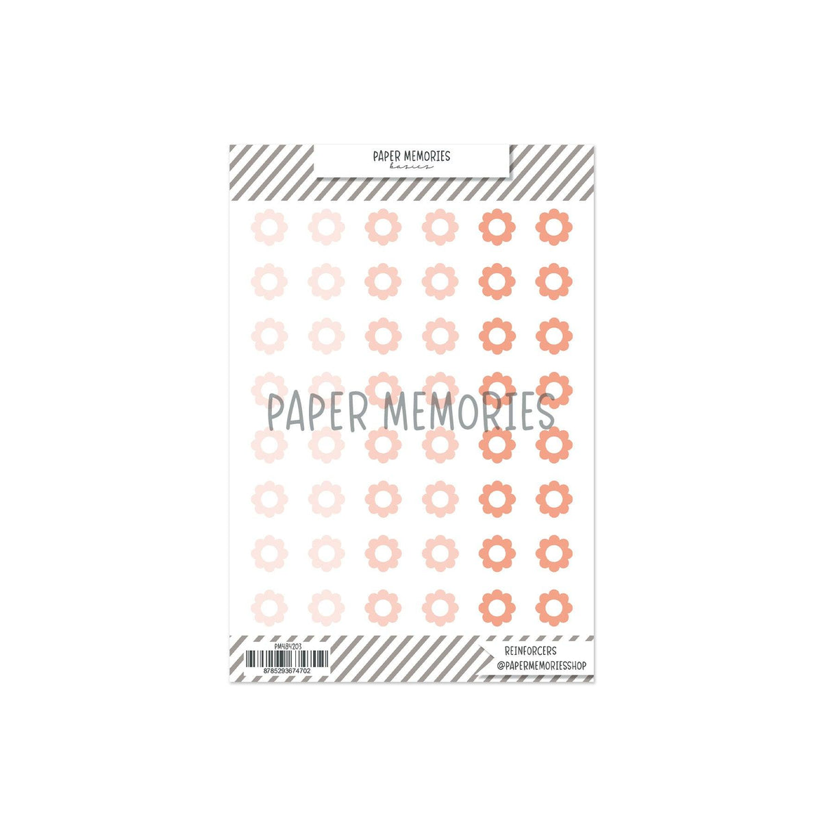 Vinyl Reinforcers Peach Trio Flowers