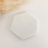 Wax Seal Marble Coaster Hexagon - White
