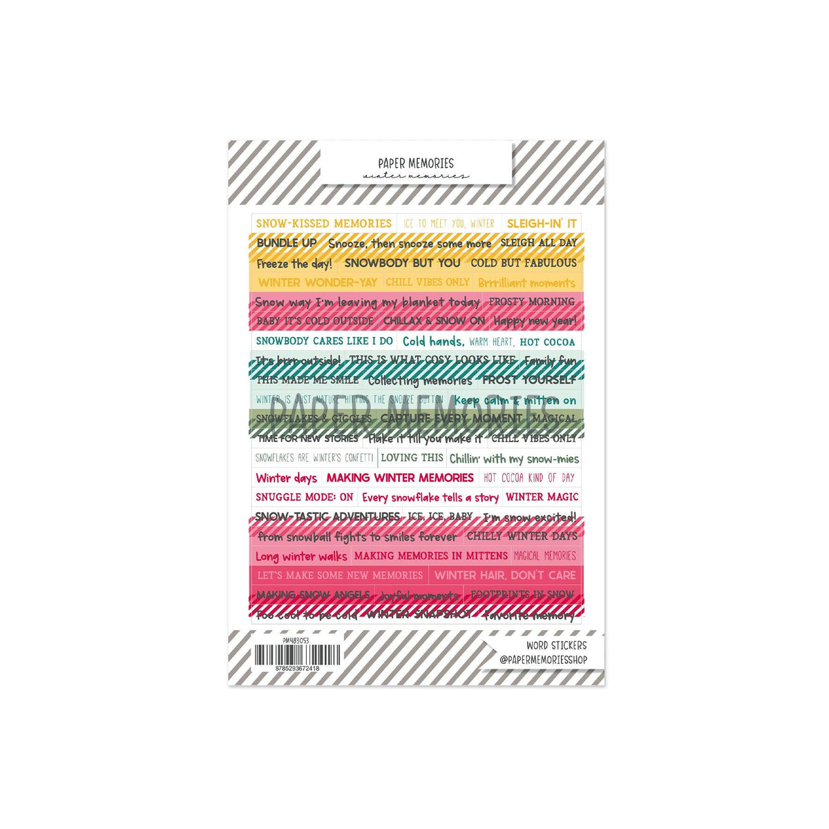 Word Stickers Winter Memories