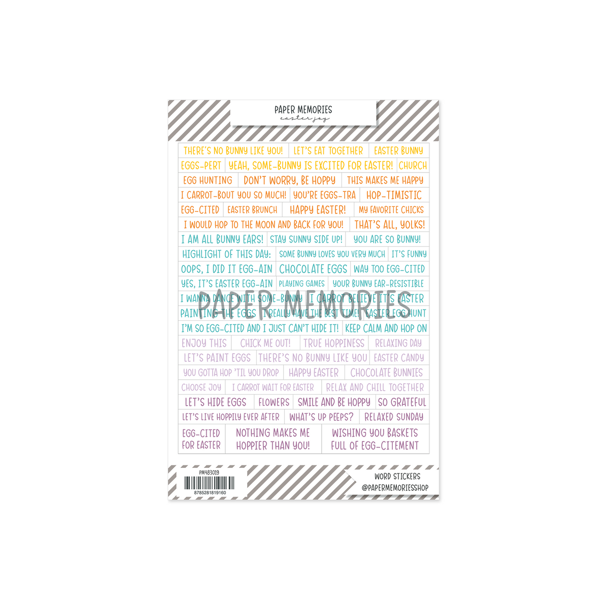 Word stickers Spring Memories Easter Joy