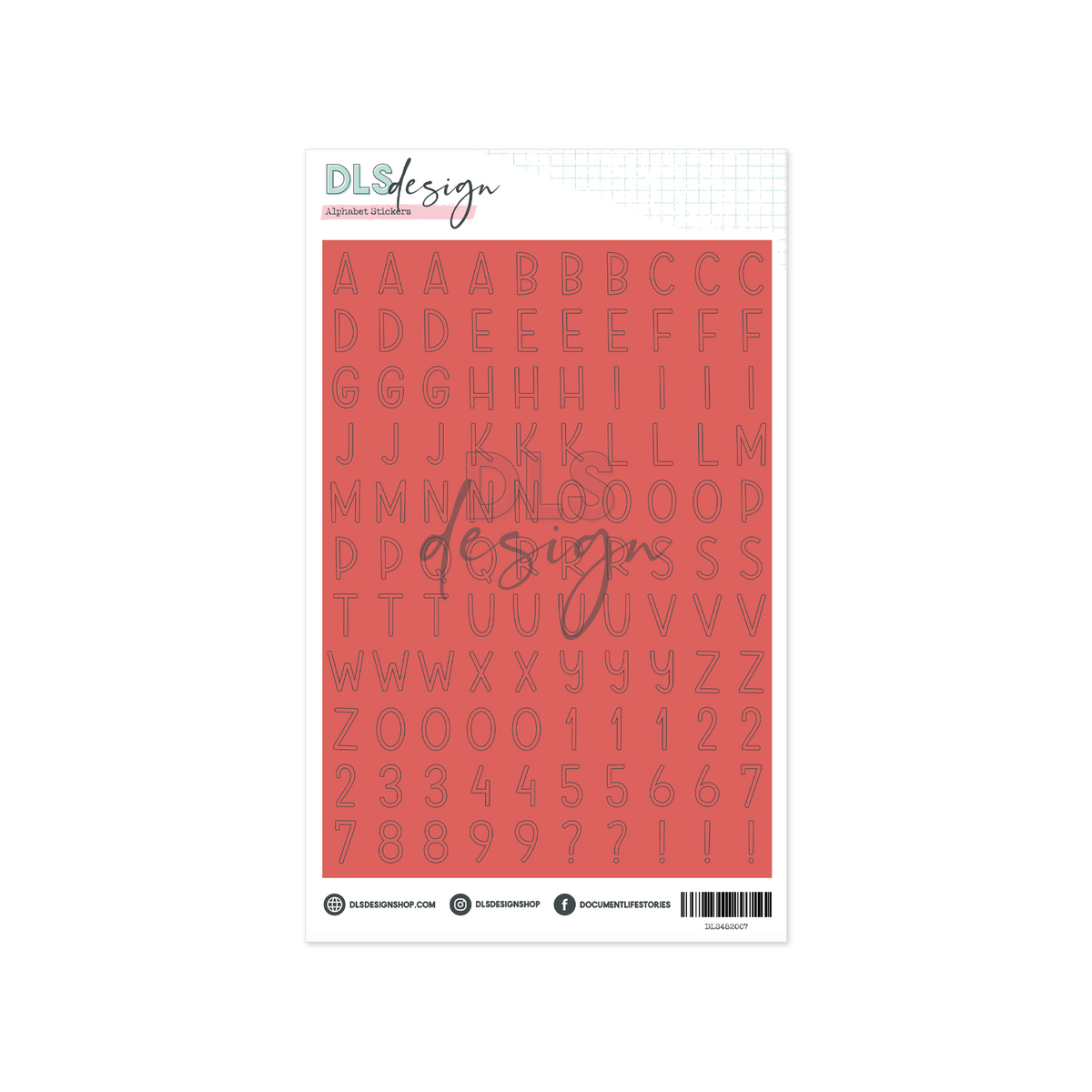 Alphabet Stickers Chloe Deep Coral