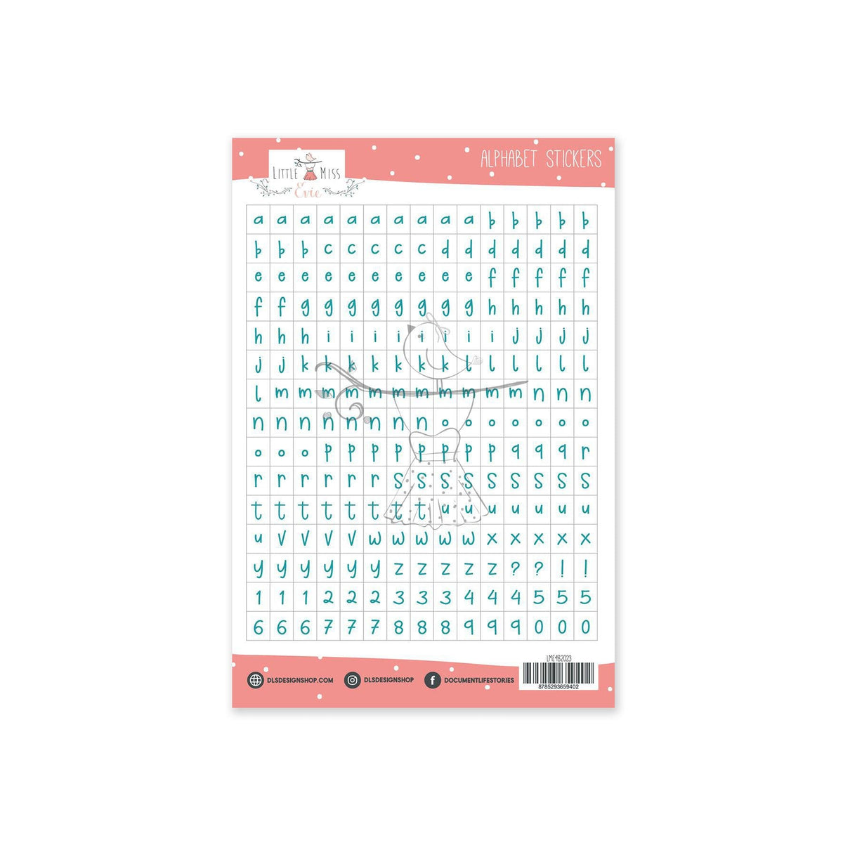 Alphabet Stickers Hazel Petrol
