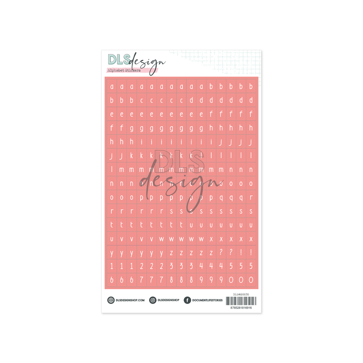 Alphabet Stickers Hunter Diap Coral Reef