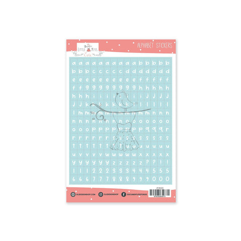 Alphabet Stickers Jade Sky Blue