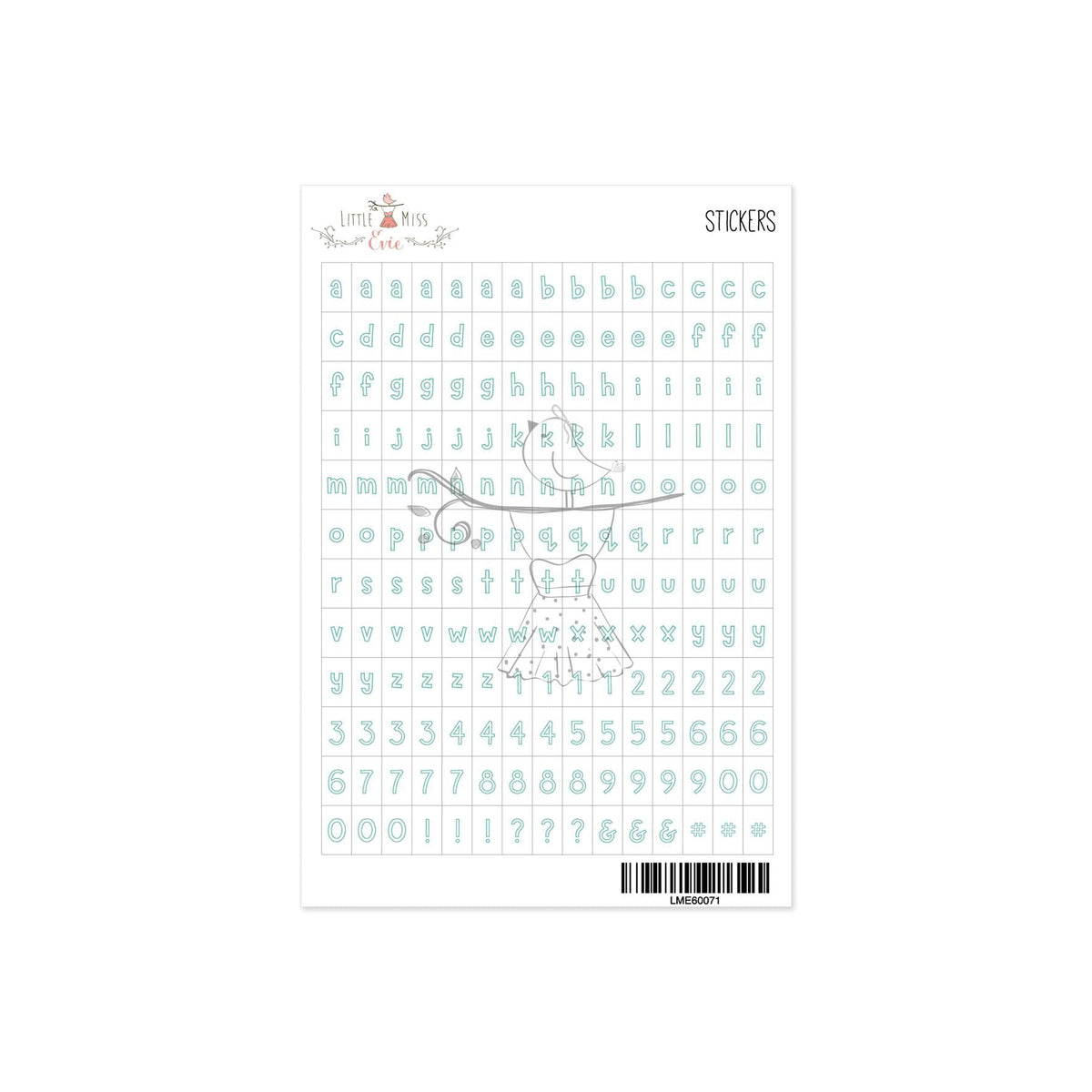 Alphabet Stickers Project Pepernoot Teal