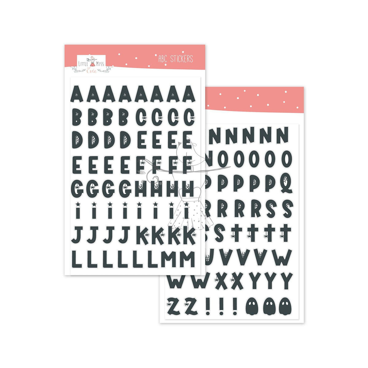 Alphabet Stickers Spooky Things