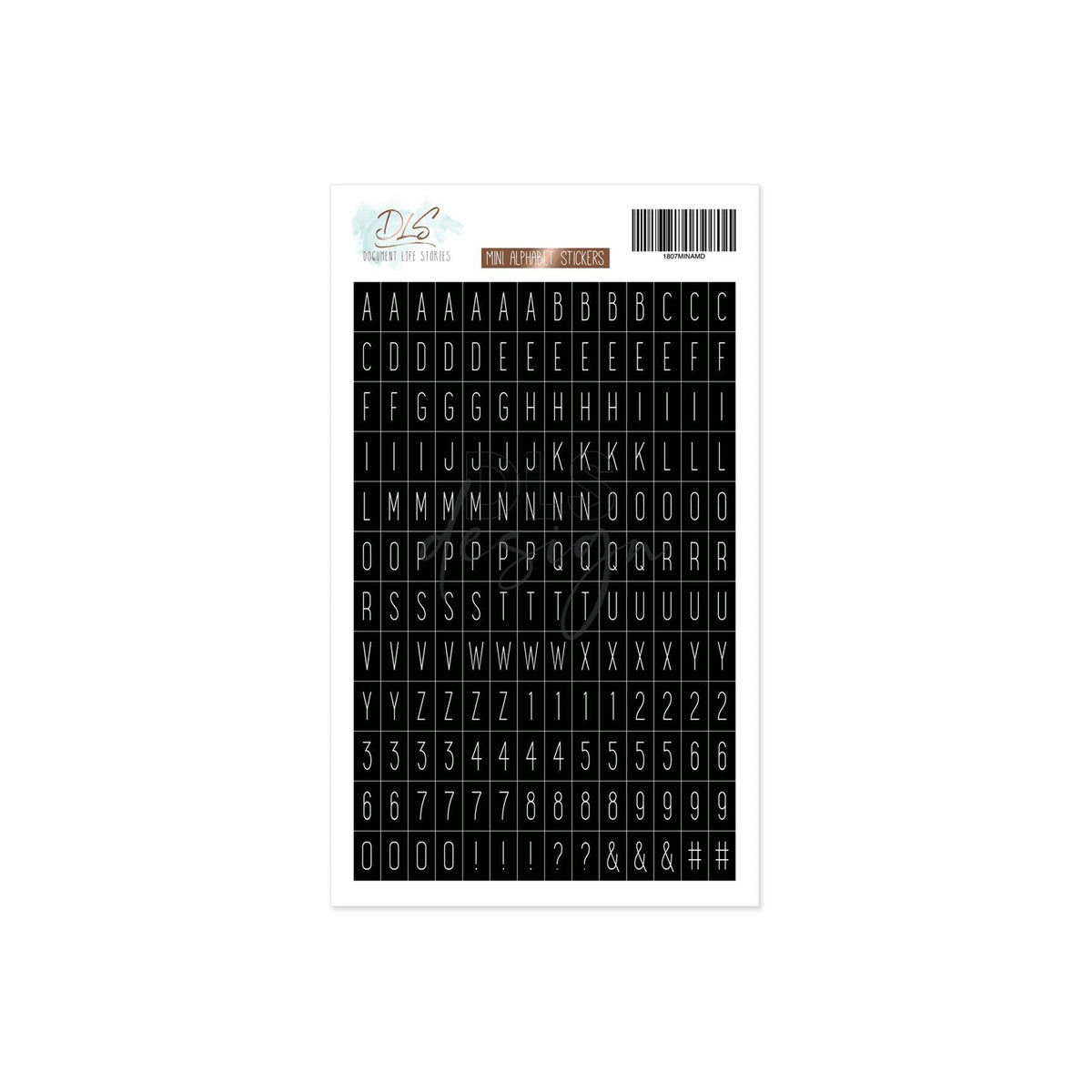 Alphabet Stickers Thin Black
