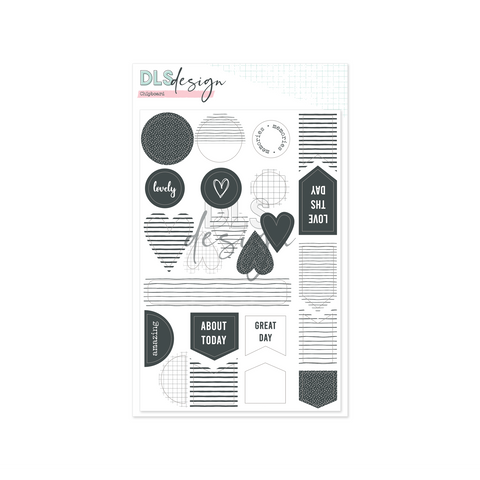Chipboard Essential Shapes Gray and White - DLS Design