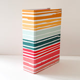 Chipboard album 4x8 Wide Spine Rainbow Stripes