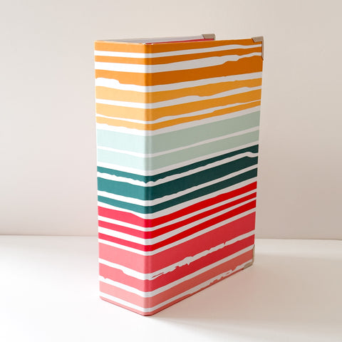 Chipboard album 4x8 Wide Spine Rainbow Stripes