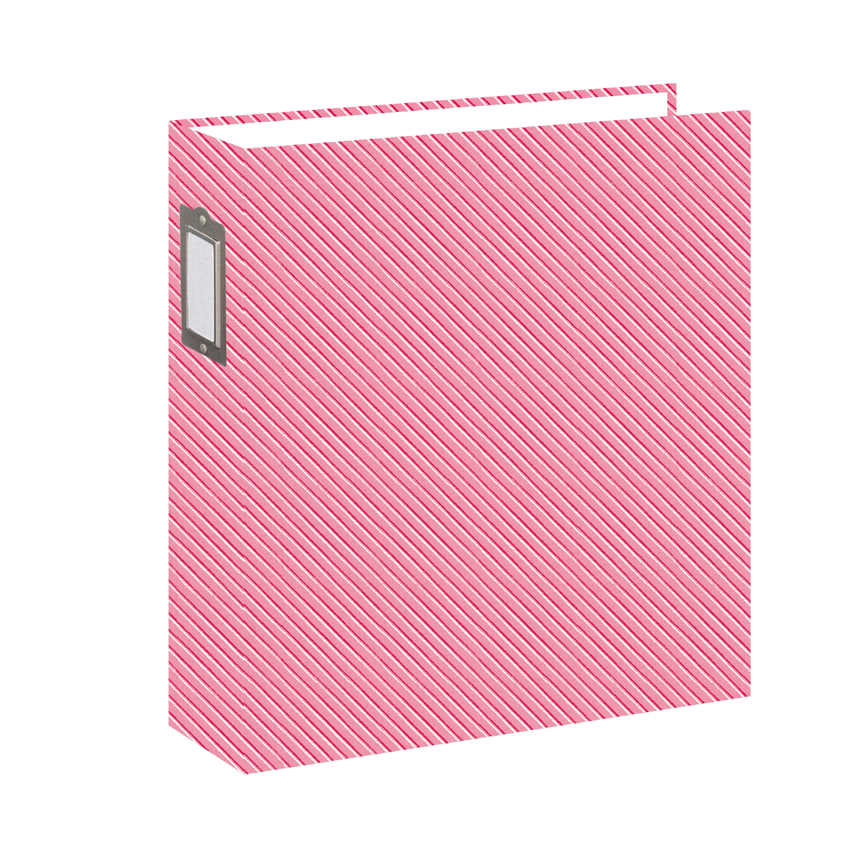 Chipboard album 6x8 Wide Spine Cherry Stripes