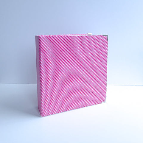 Chipboard album 6x8 Wide Spine Cherry Stripes