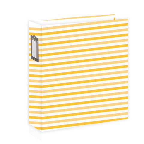 Chipboard album 6x8 Yellow Stripes [nearly perfect]