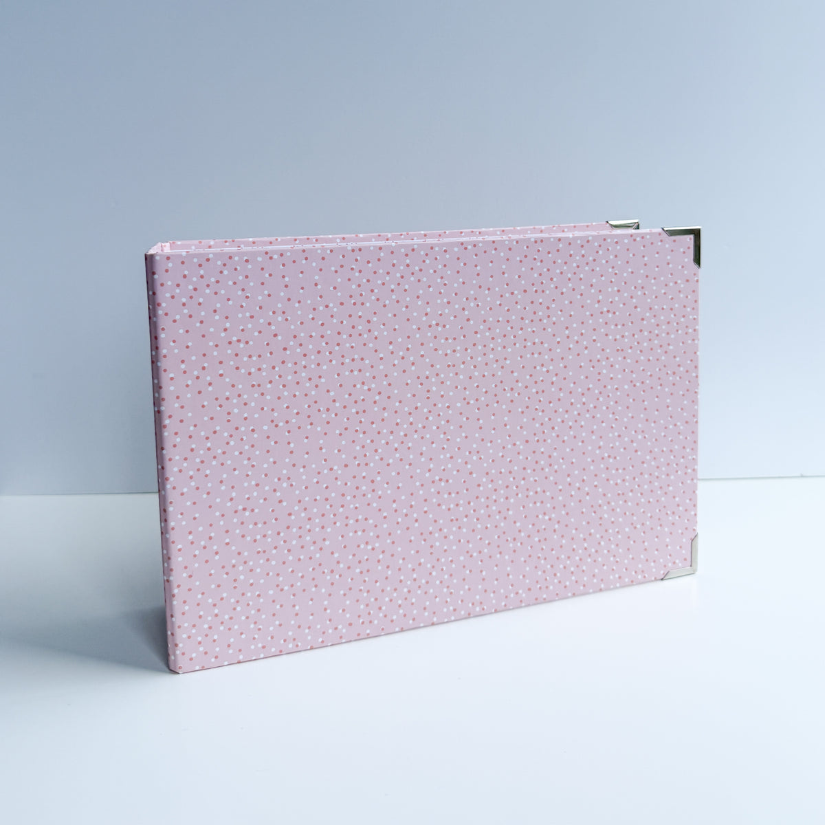 Chipboard album 8x6 Wide Spine Peach Dots