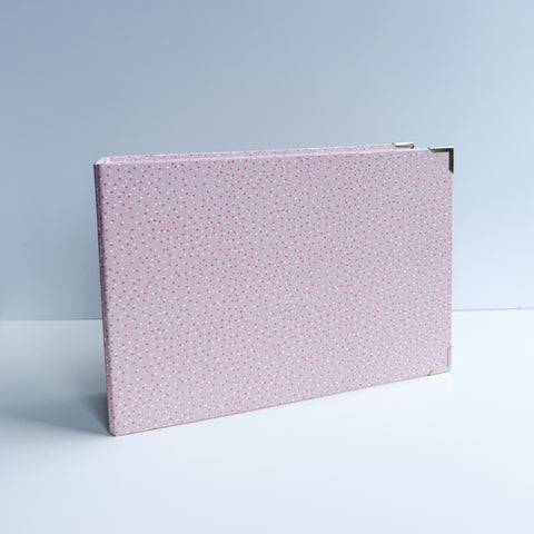 Chipboard album 8x6 Wide Spine Peach Dots