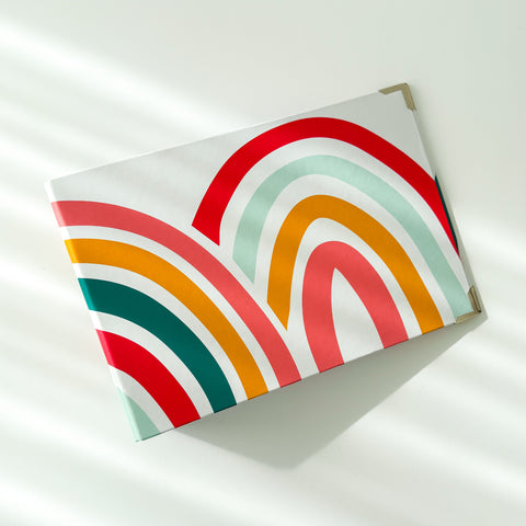 Chipboard album 8x6 Wide Spine Rainbow