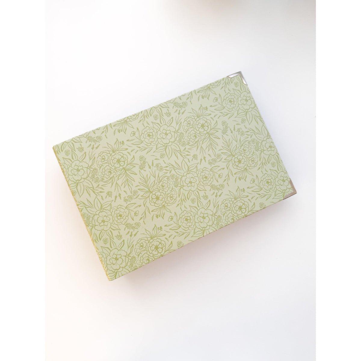 Chipboard album 8x6 Wide Spine Sage Flowers