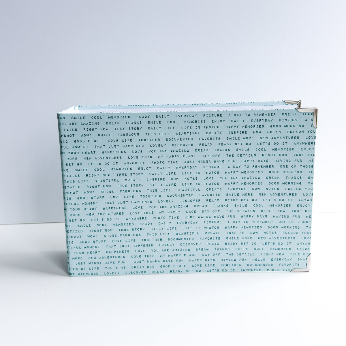 Chipboard album 8x6 Wide Spine Seafoam Text