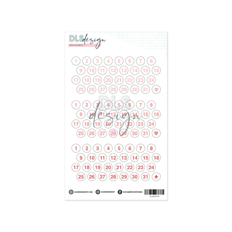 Clear Date Stickers Coral 2