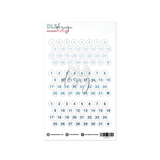 Clear Date Stickers Powder Blue & Navy