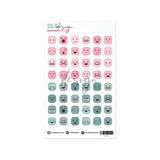 Clear Shape Stickers Emoji Pink & Peacock