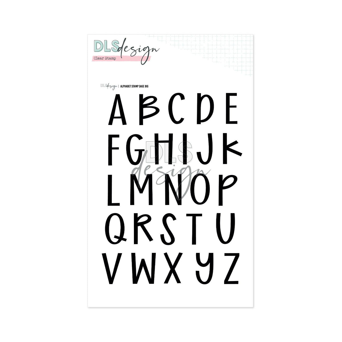 Clear Stamp Alphabet Sage Big