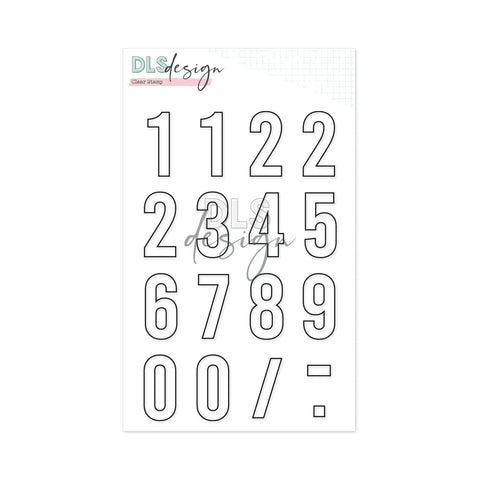 Clear Stamp Gilmo Big Numbers Outline - DLS Design