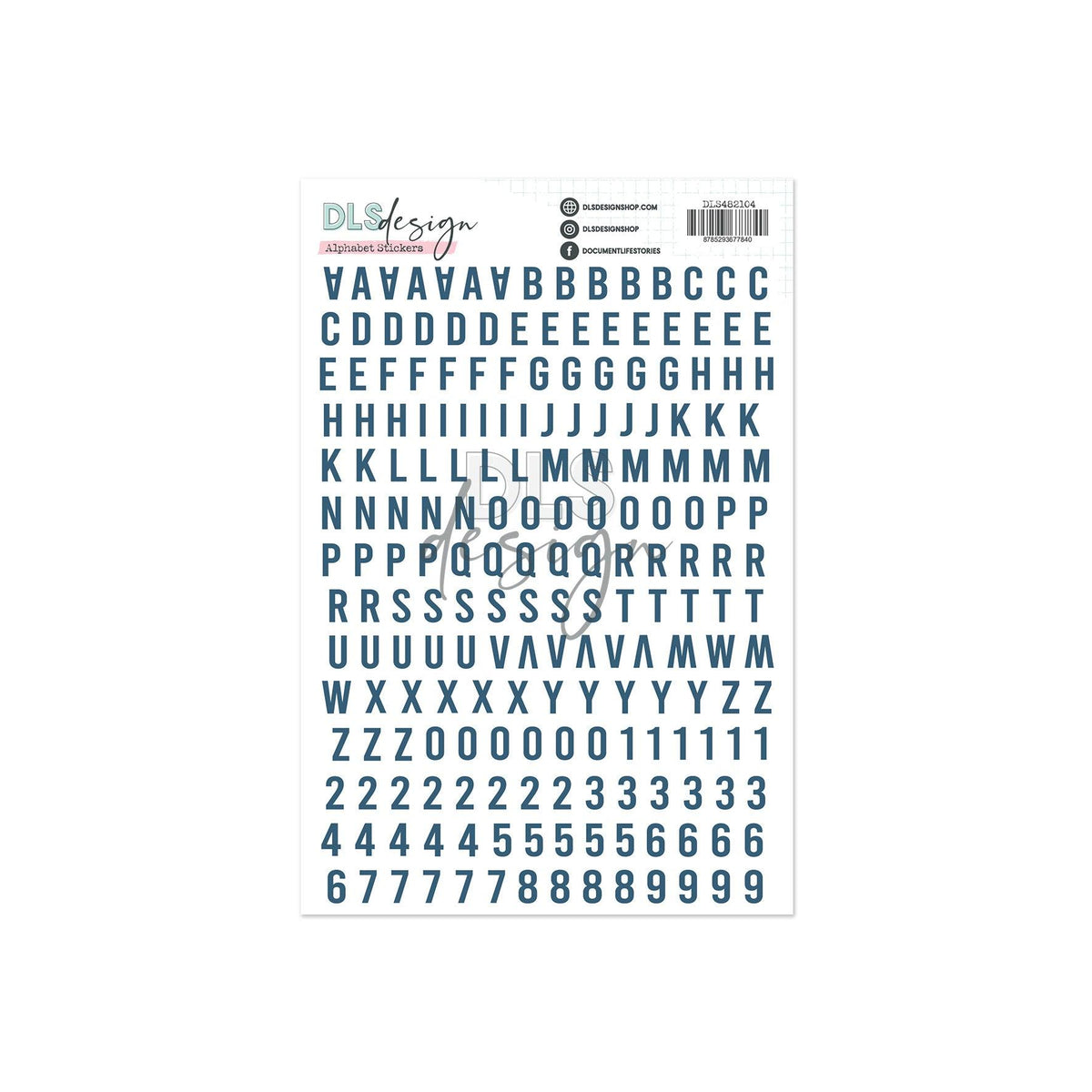 Contour Alphabet Stickers Gilmo Navy